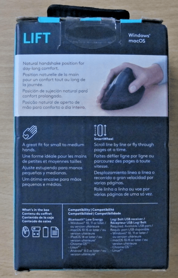 Logitech Lift Wireless Vertical Mouse (Right - Handed) Logi Bolt Bluetooth Unused - MagsTag