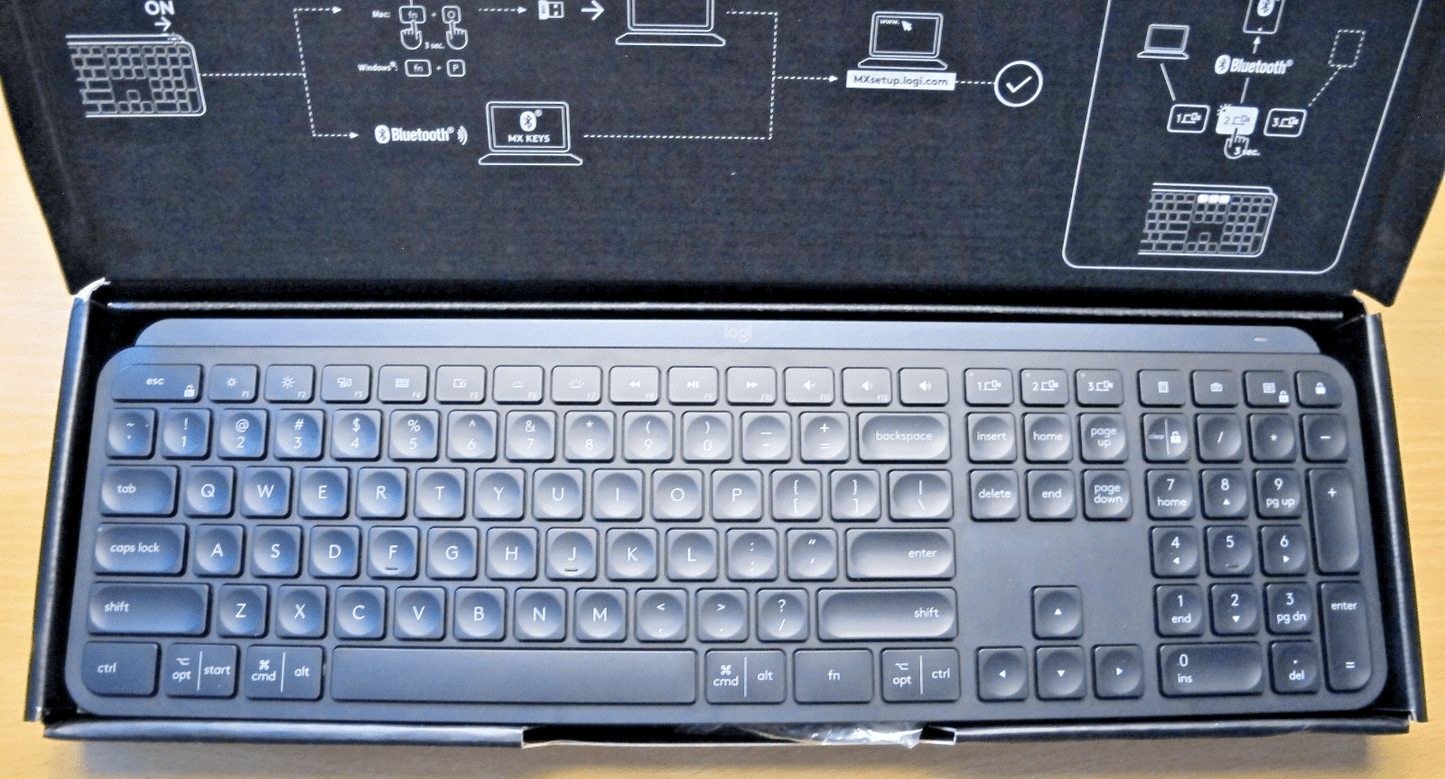 Logitech MX Keys Advanced Wireless Illuminated Keyboard Graphite 920 - 009294 - MagsTag