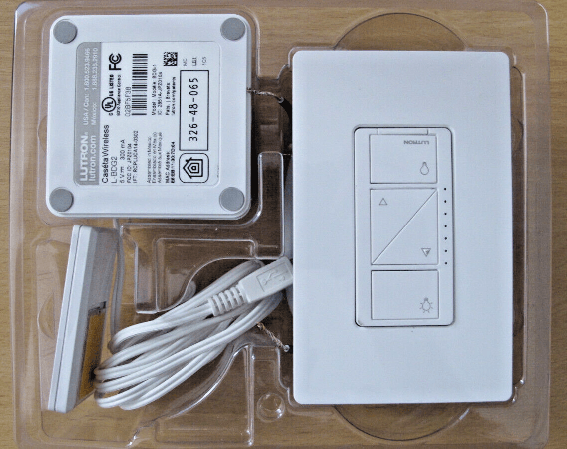 Lutron Caseta P - BDG - PKG1W Wireless Dimmer Kit with Smart Bridge White OPEN BOX - MagsTag
