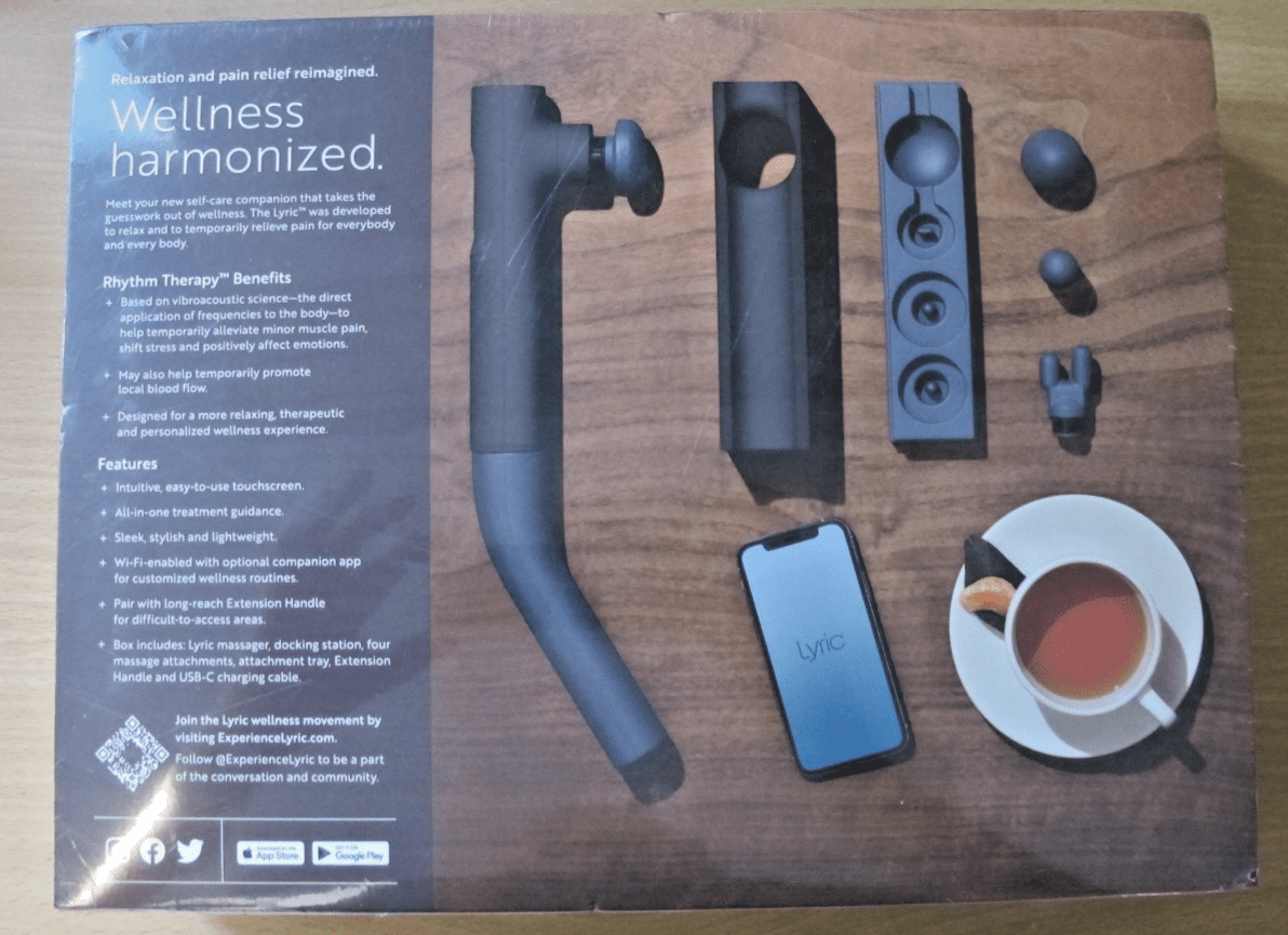 Lyric Therapeutic Massager Handheld Precision Wi - fi Massager Granite LYRC8087 - MagsTag