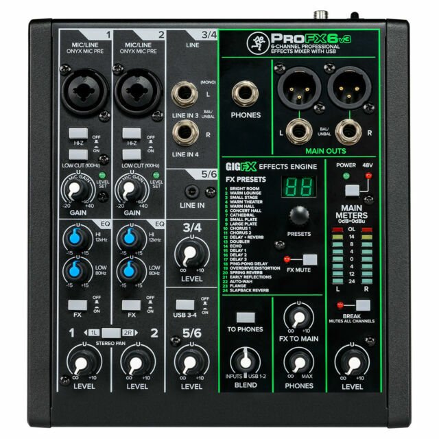 Mackie PROFX6V3 6 Channel Professional Effects Compact Mixer USB Open Box - MagsTag