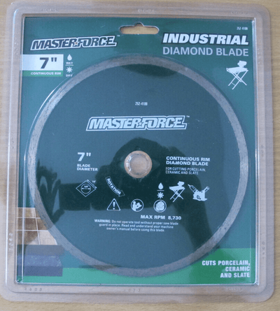 MASTERFORCE 2524109 7" CUTTING DIAMOND BLADE Ceramic slate unused - MagsTag