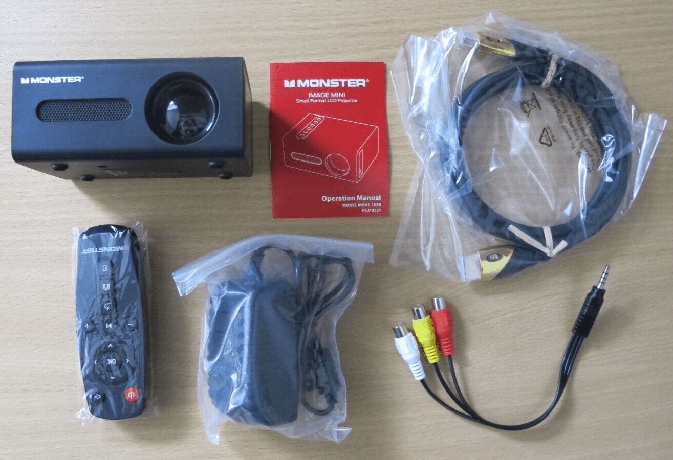 Monster Vision Image Mini Portable LCD Projector 1920x1080 HD MHV1 - 1050 Open Box - MagsTag