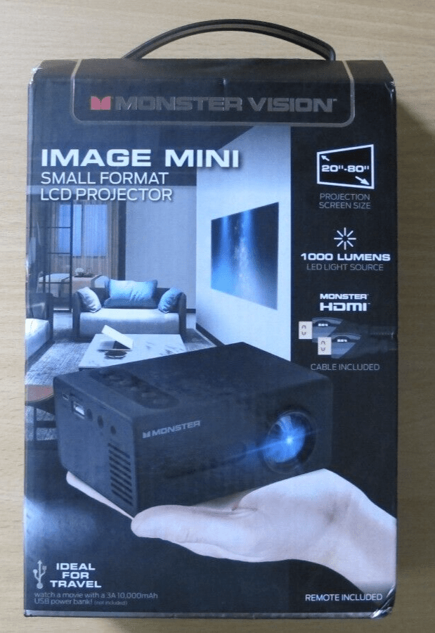 Monster Vision Image Mini Portable LCD Projector 1920x1080 HD MHV1 - 1050 Open Box - MagsTag
