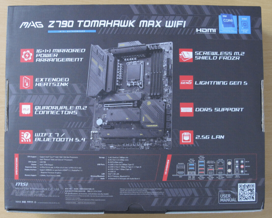 MSI MAG Z790 TOMAHAWK MAX WiFi LGA 1700 ATX plus WD Black 1TB SN770 NVMe - MagsTag