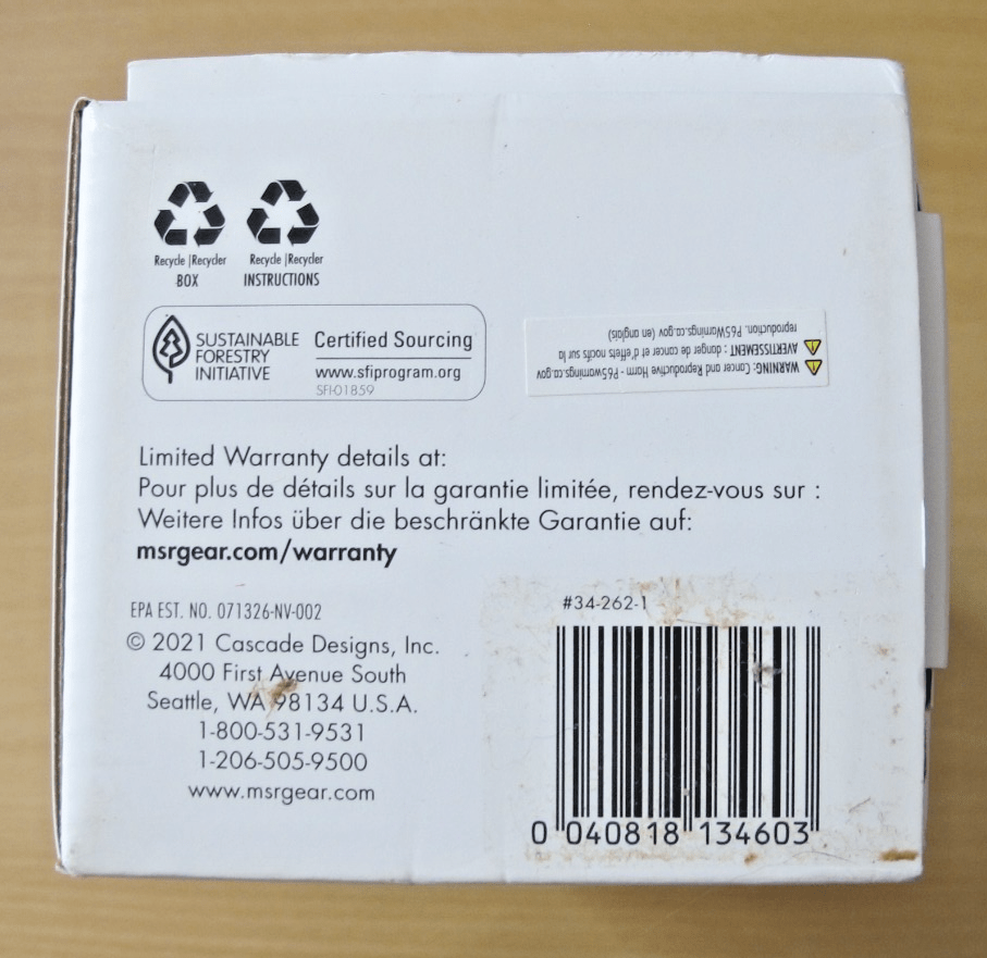 MSR MSR Guardian Gravity Purifier Grey MSR purification system military NSF P248 - MagsTag
