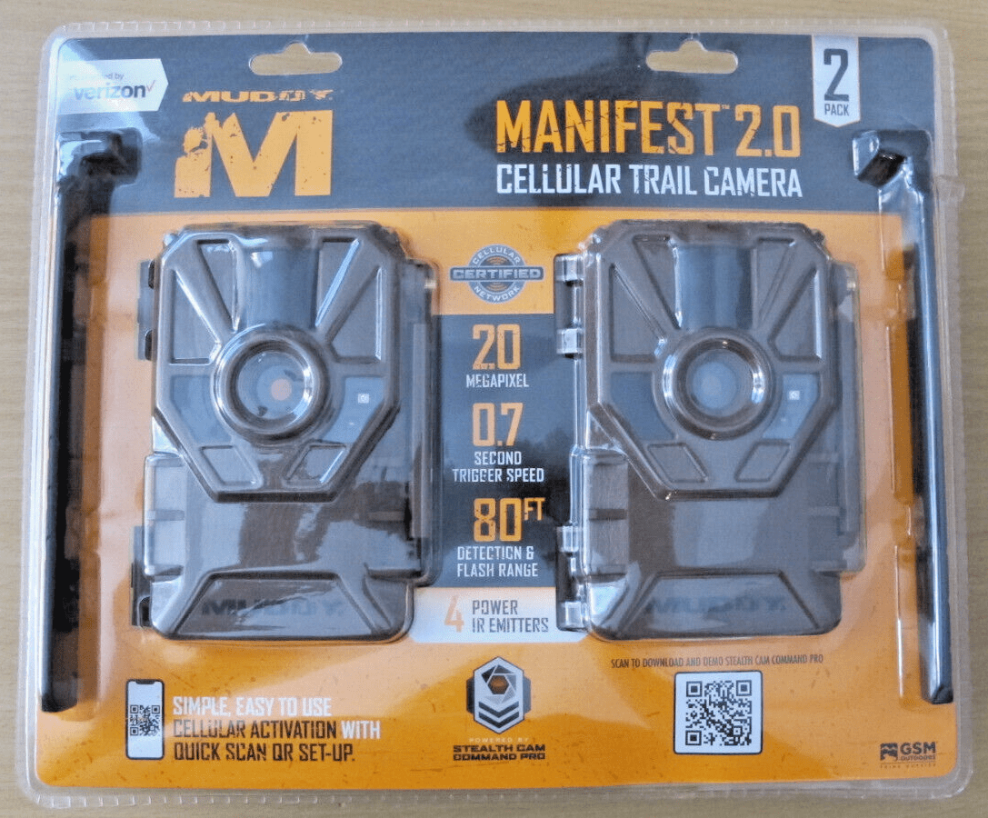 Muddy Hunting Game Trail camera 2 pack 20 Megapixel Manifest 2.0 Verizon OPEN - MagsTag