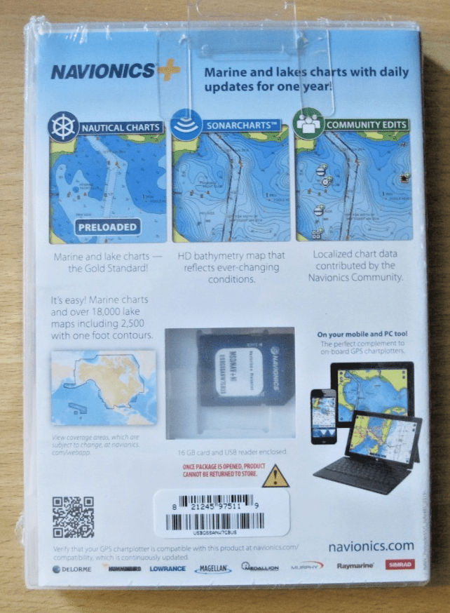 Navionics MSD/NAVPLUSNI Preloaded Chart of All USA Canada Marine & Lakes Charts - MagsTag