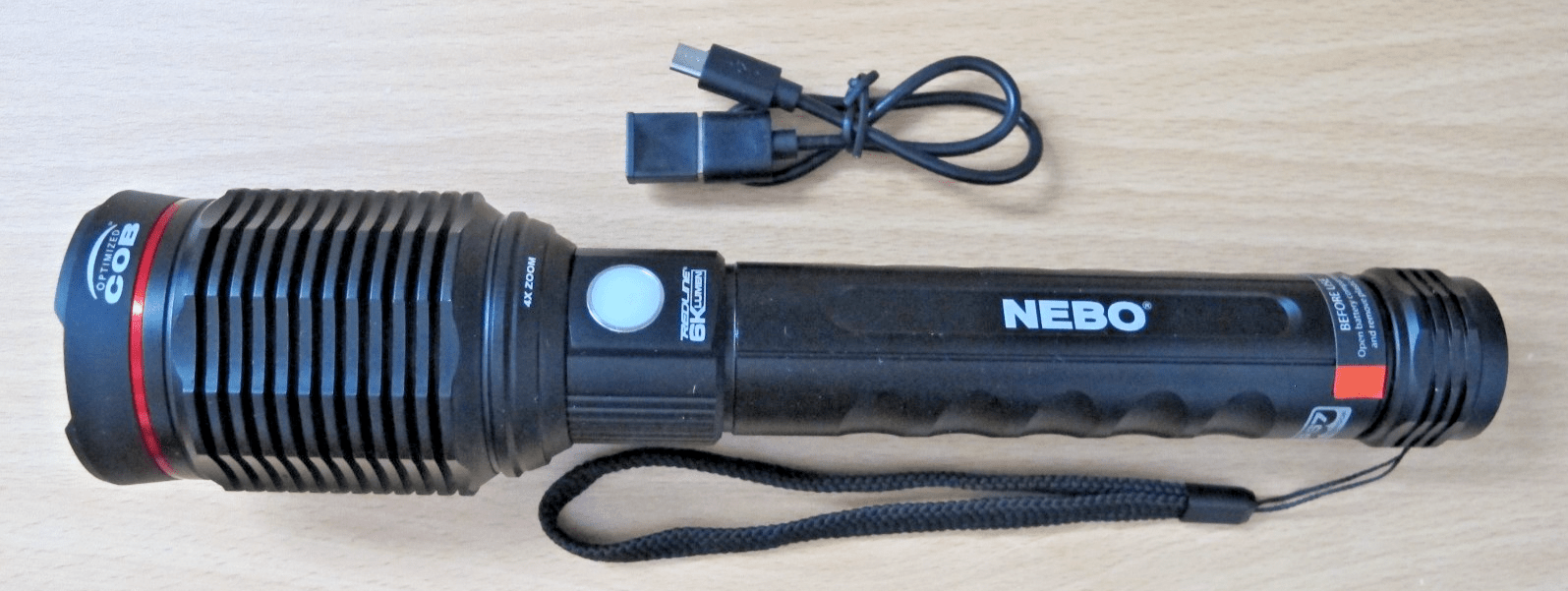 NEBO Redline 6000 lum Water and Impact Resistant Rechargeable LED Flashlight - MagsTag