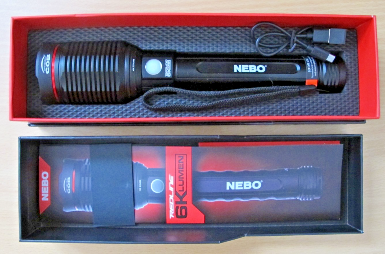 NEBO Redline 6000 lum Water and Impact Resistant Rechargeable LED Flashlight - MagsTag