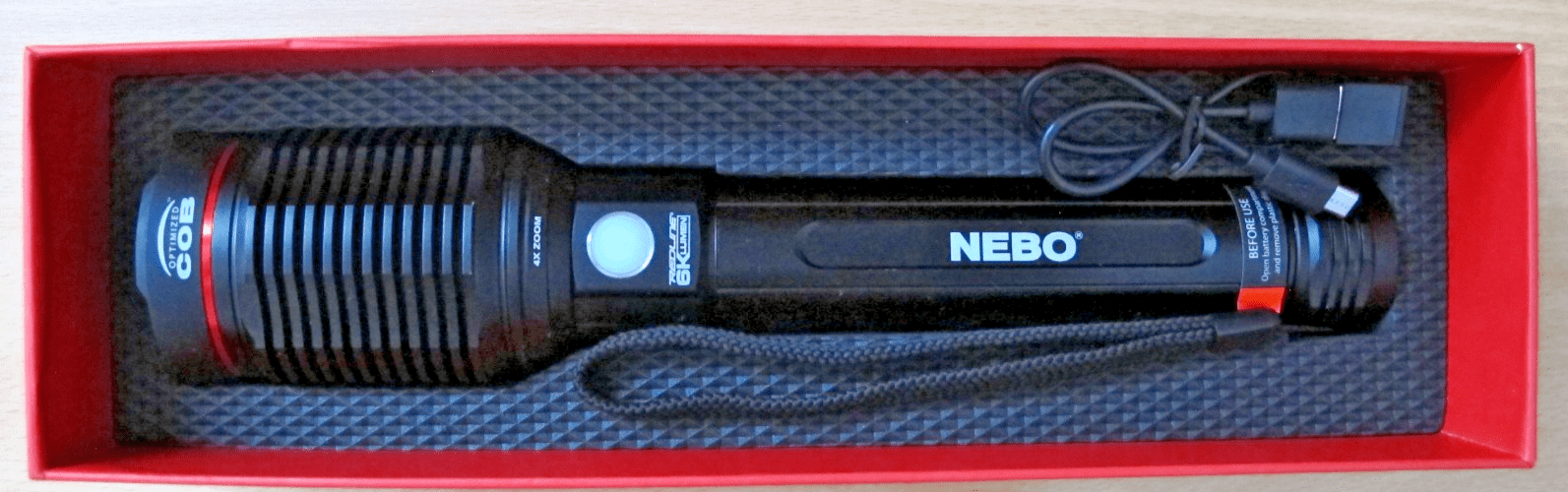 NEBO Redline 6000 lum Water and Impact Resistant Rechargeable LED Flashlight - MagsTag