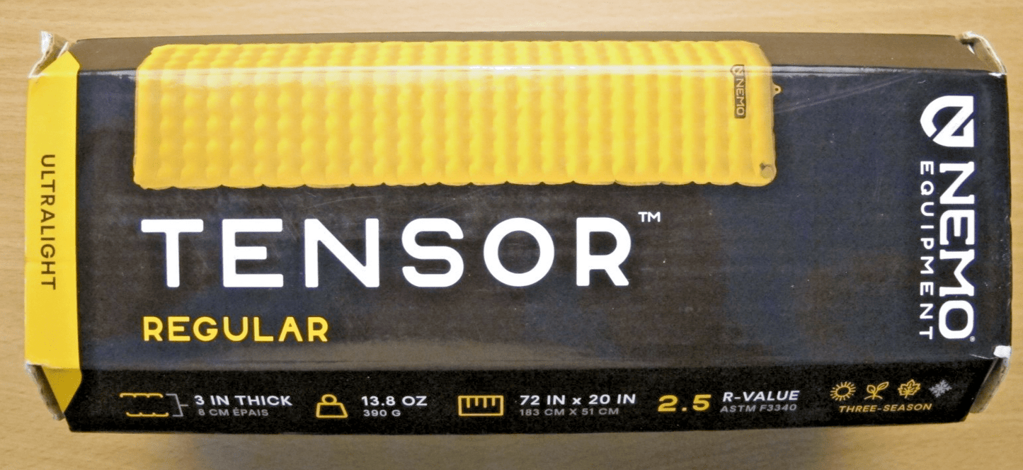 NEMO Tensor Ultralight Sleeping Pad 72x20 Rectangle Color Goldfinch Size Regular - MagsTag