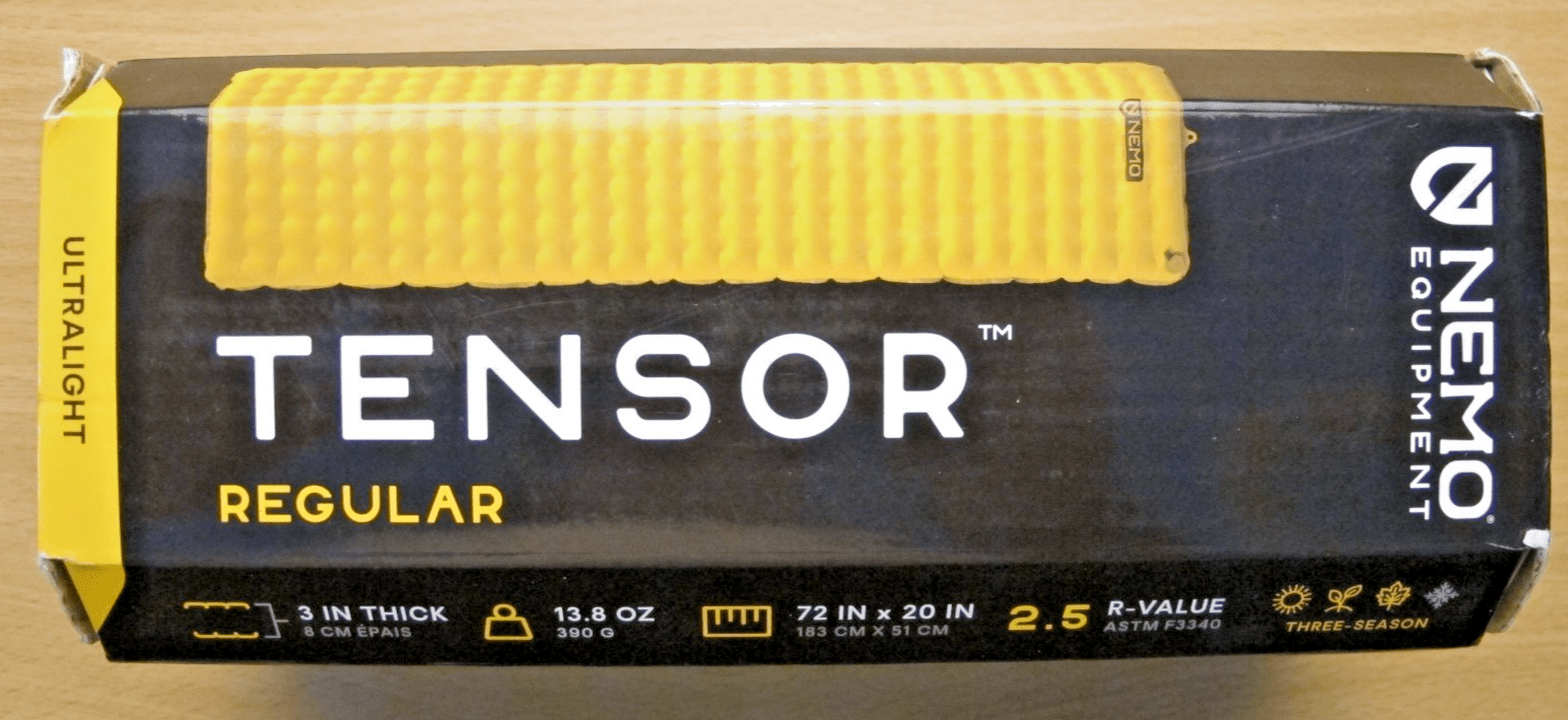 NEMO Tensor Ultralight Sleeping Pad 72x20 Rectangle Color Goldfinch Size Regular - MagsTag