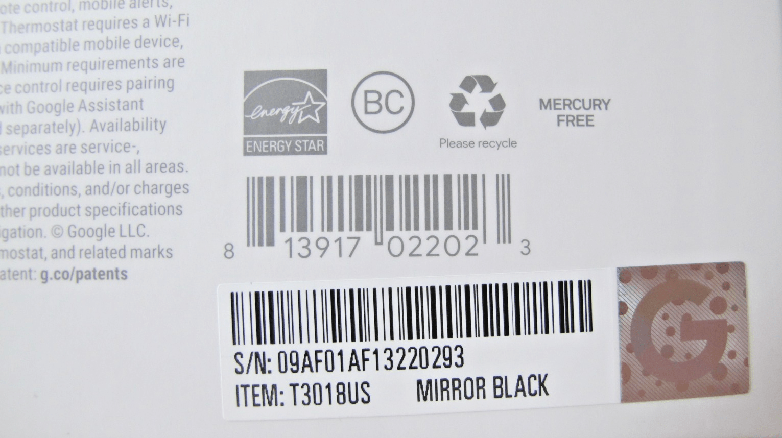 Nest T3018US Google 3rd Gen Programmable Thermostat Mirror Black Unused Open Box - MagsTag