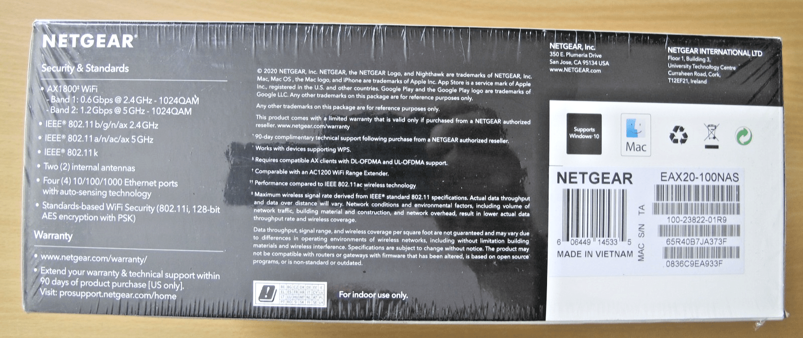 NETGEAR EAX20 - 100NAS Dual Band Wi - Fi 6 MU - MIMO Mesh Range Extender AX1800 - MagsTag