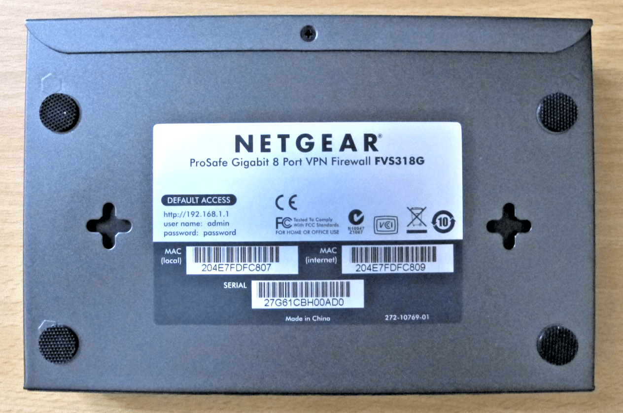 NETGEAR ProSAFE 8 - PORT Gigabit VPN Business - class Firewall Model FVS318G 100NAS - MagsTag