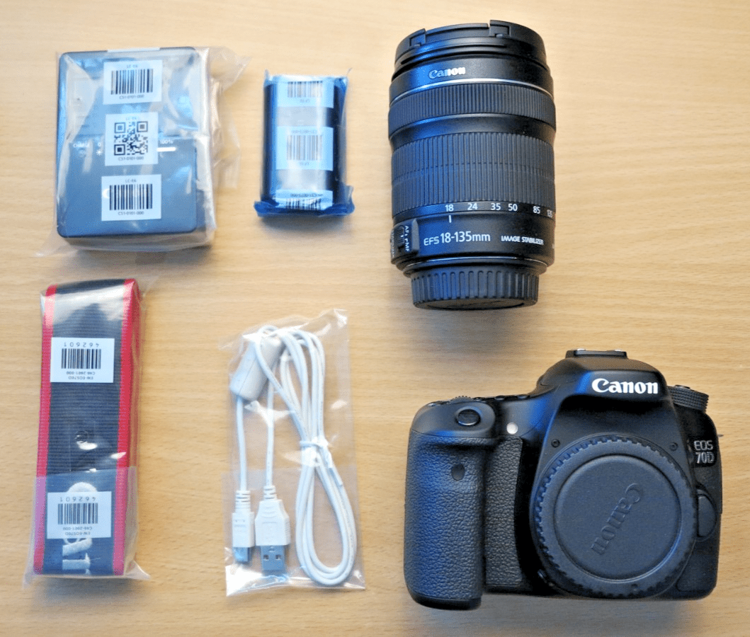 New Canon EOS 70D 20.2 MP Digital SLR Camera 17 - 135mm Lens New Open Box - MagsTag