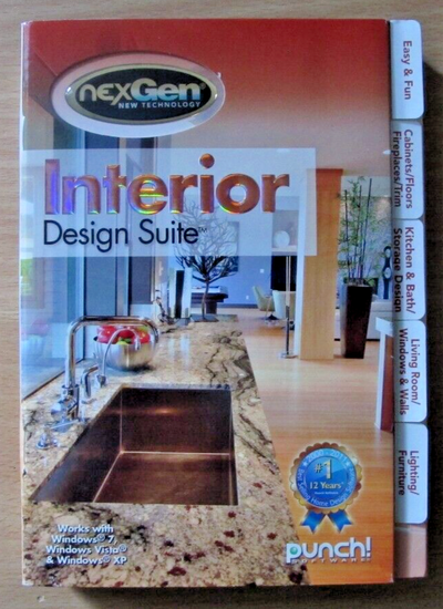 NexGen Interior Design Suite Computer Punch Software Windows 7, 10, Vista, XP - MagsTag