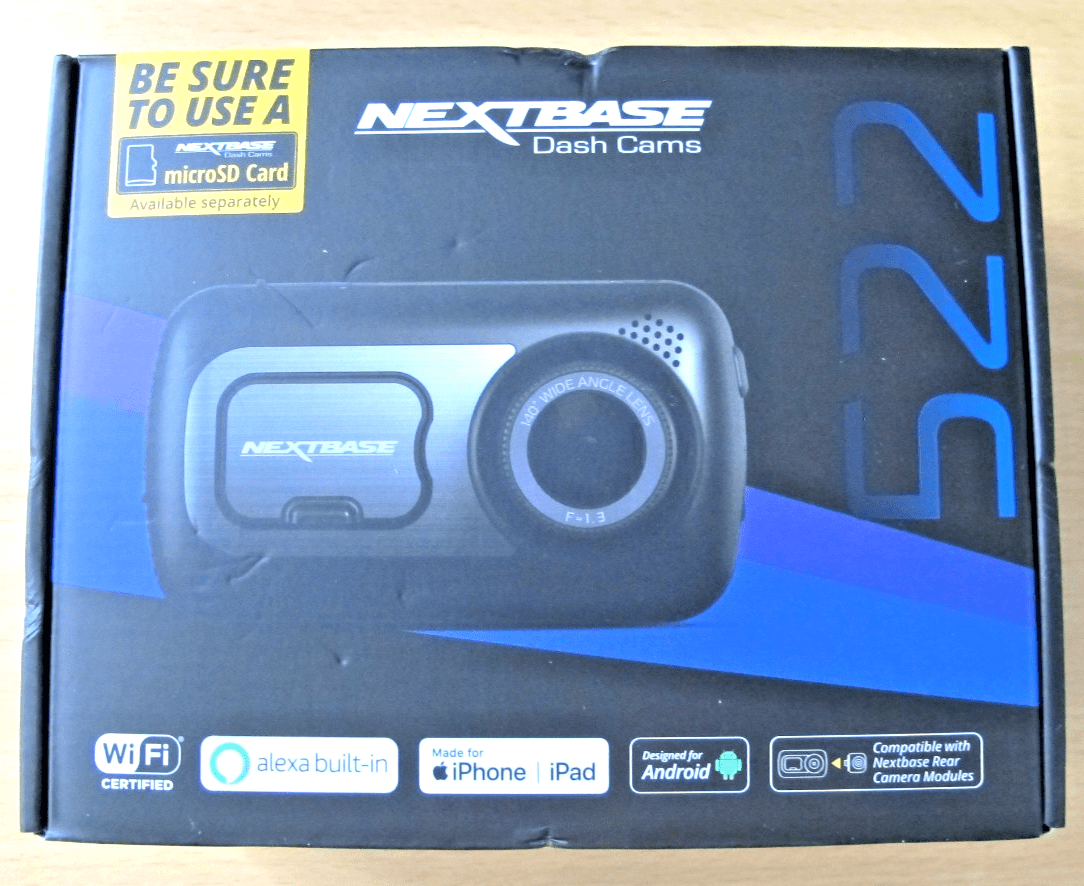 NEXTBASE 522GW Quad HD Dash Cam Night Vision Alexa Voice Control High-Res Wi-Fi - MagsTag