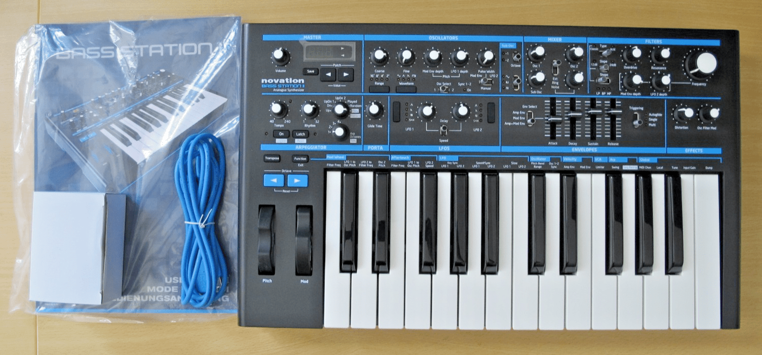 Novation Bass Station II Analog Synthesizer 25 Key Black Tin Analog Distortion - MagsTag