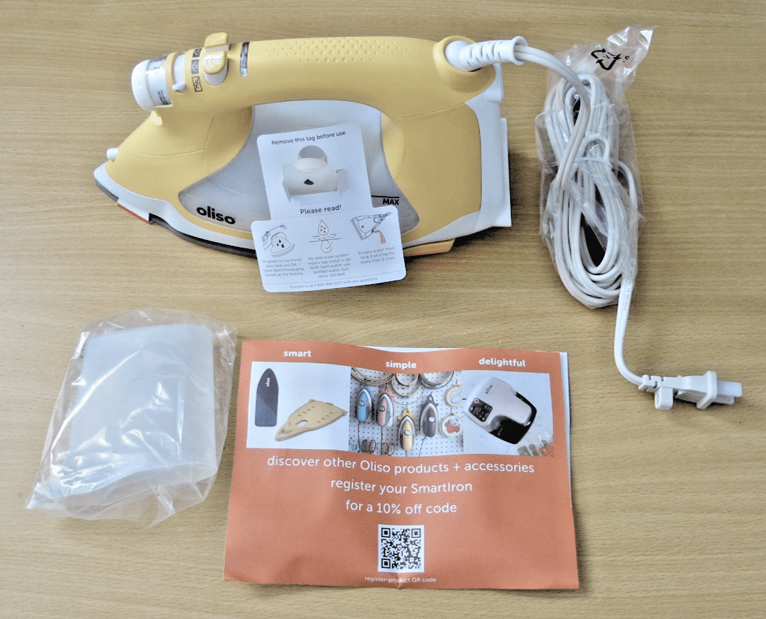 Oliso TG1600 Pro Plus 1800 Watt Auto Lift SmartIron 1800W iTouch Yellow Open - MagsTag