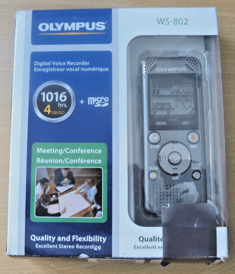 Olympus WS-802 Digital Voice Recorder Integrated USB Connector Gray Mint unused - MagsTag