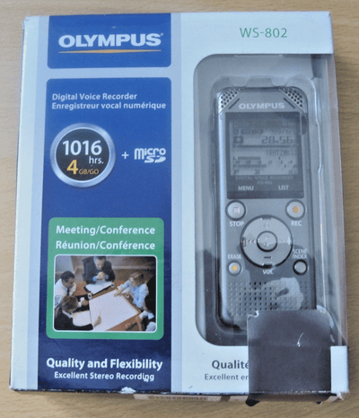 Olympus WS-802 Digital Voice Recorder Integrated USB Connector Gray Mint unused - MagsTag