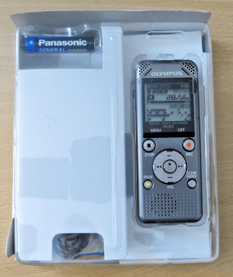 Olympus WS-802 Digital Voice Recorder Integrated USB Connector Gray Mint unused - MagsTag