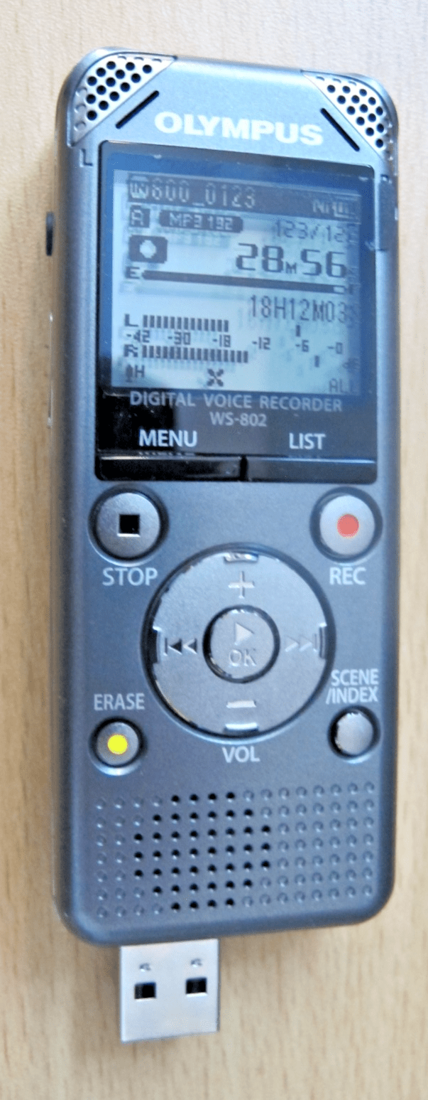 Olympus WS-802 Digital Voice Recorder Integrated USB Connector Gray Mint unused - MagsTag