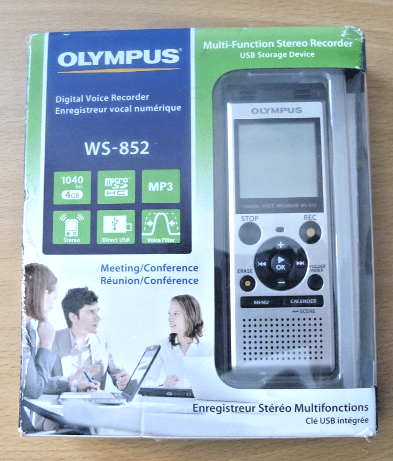 Olympus WS-852 Digital Voice Recorder 4GB MP3 Stereo Handheld Dictaphone - MagsTag