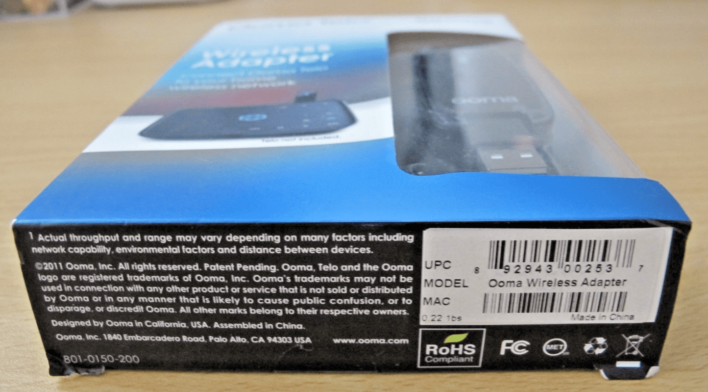 Ooma 100 - 0301 - 101 Telo Wireless Adaptor USB - MagsTag