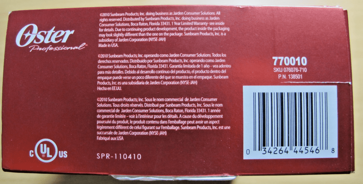 Oster Classic 76 Hair Clipper Detachable Blade Universal Motor Red Unused New - MagsTag