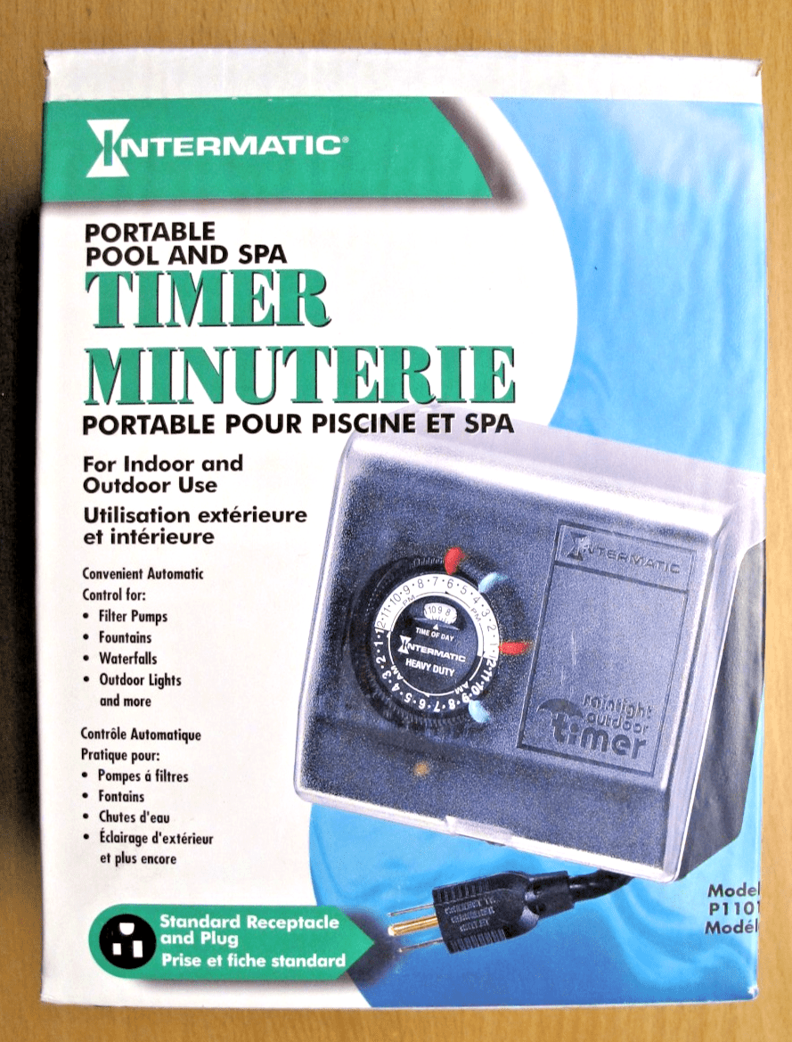 P1101 Plug - in Timer, Black - 2 ON/2 Off Settings, 30 - Minute Intervals, Outdoors - MagsTag