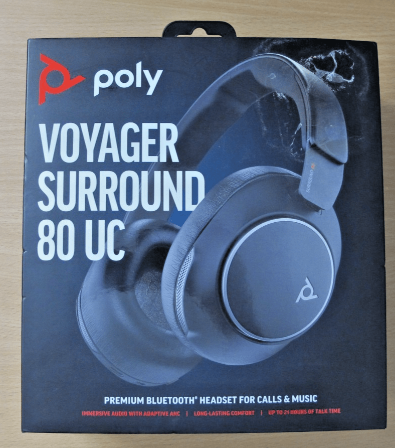 Poly Voyager Surround 80 UC USB - C Headset +USBC/A Adapter 8G7T9AA Open Box - MagsTag