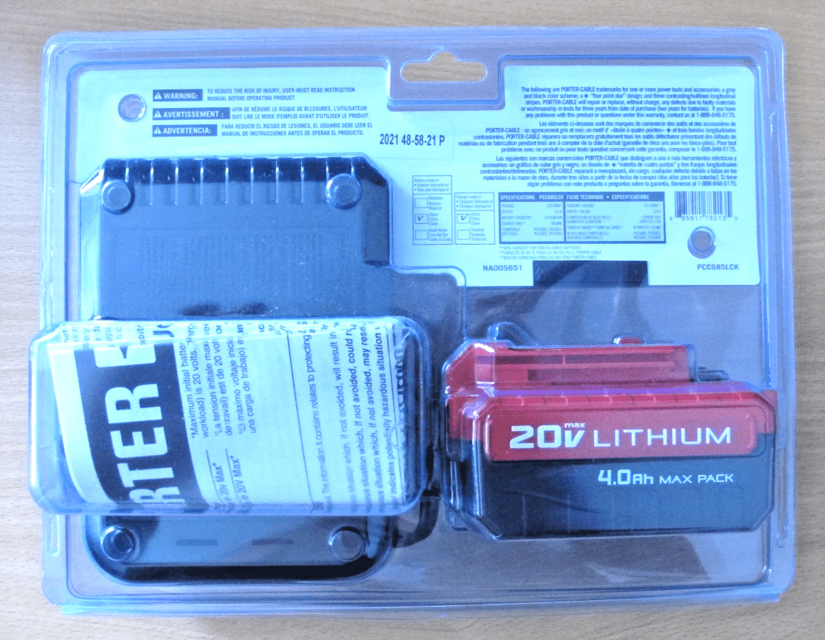 Porter Cable PCC685LCK 20V MAX 4 Ah Lithium - Ion Battery Rapid Charger - MagsTag
