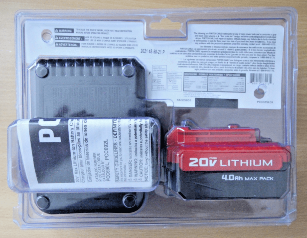 Porter Cable PCC685LCK 20V MAX 4 Ah Lithium - Ion Battery Rapid Charger Starter - MagsTag