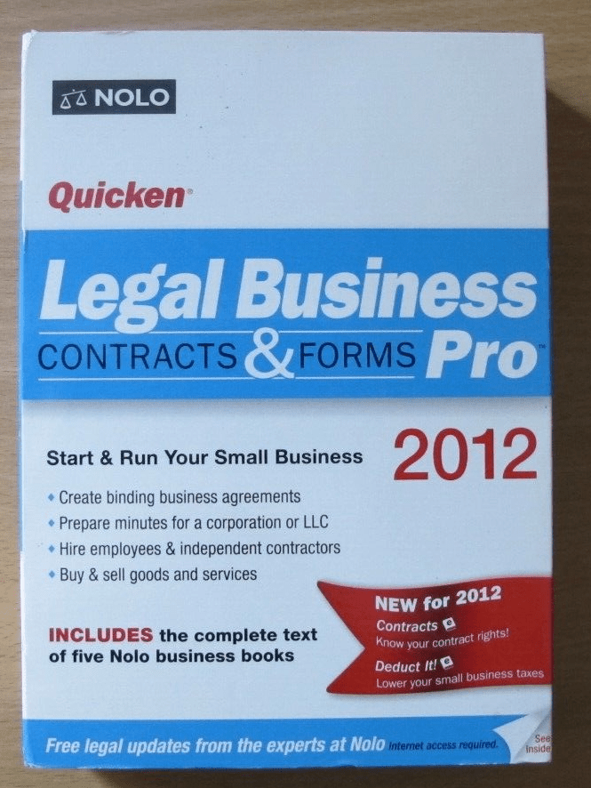 Quicken Nolo Legal Business Pro 2012 Contracts Forms Taxes Windows 10 , 7 ,Vista - MagsTag