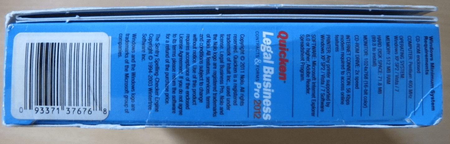 Quicken Nolo Legal Business Pro 2012 Contracts Forms Taxes Windows 10 , 7 ,Vista - MagsTag
