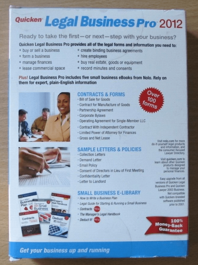 Quicken Nolo Legal Business Pro 2012 Contracts Forms Taxes Windows 10 , 7 ,Vista - MagsTag