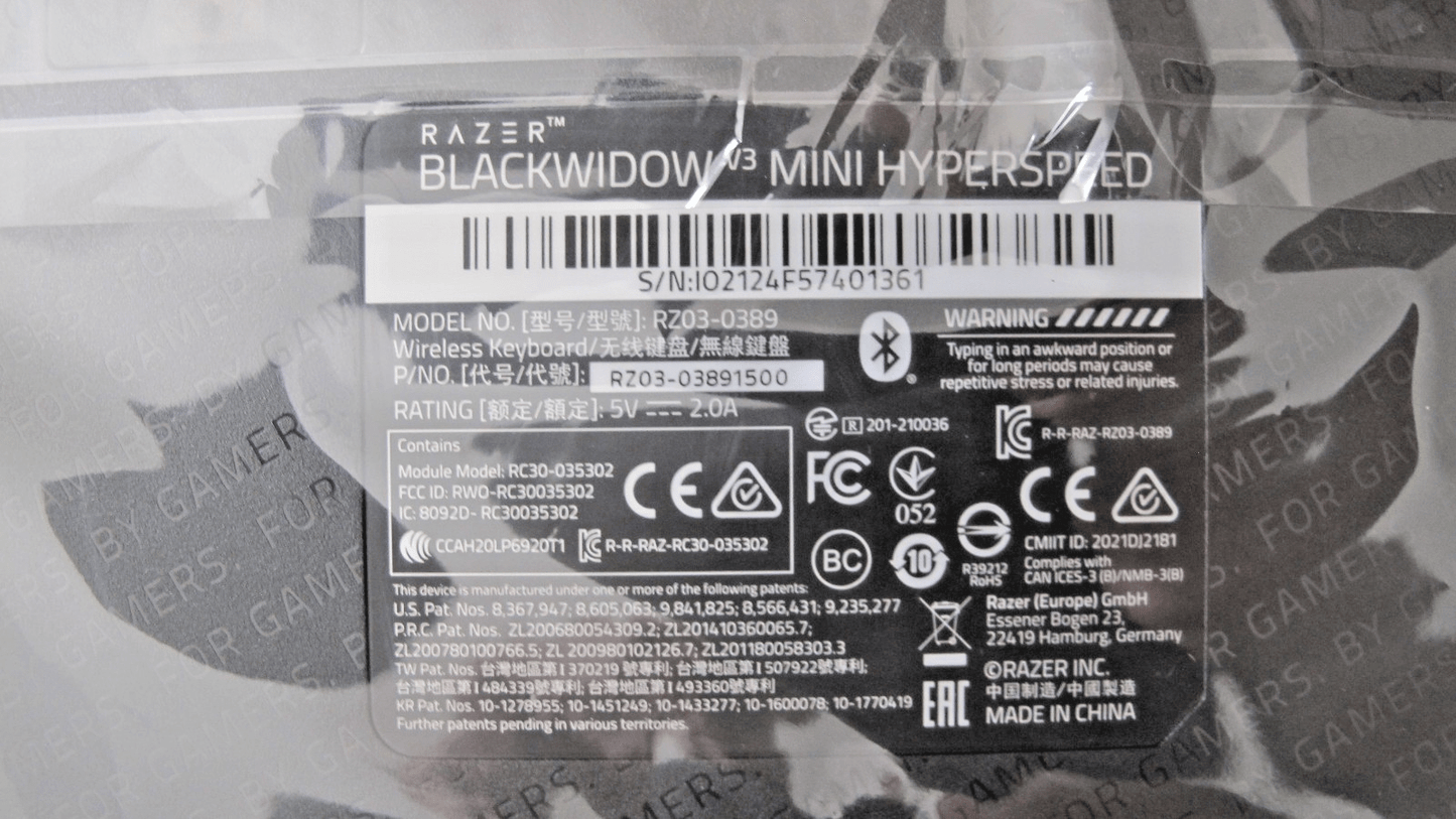 Razer BlackWidow V3 Mini HyperSpeed Mechanical Gaming Keyboard Black Unused New - MagsTag