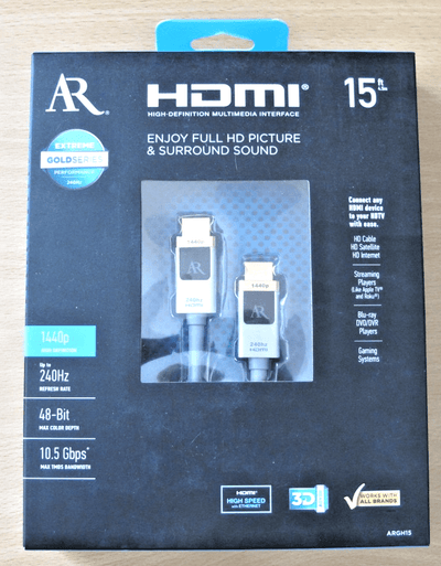 RCA Premium Acoustic Research Gold Series 15' HDMI Cable (ARGH15) - MagsTag