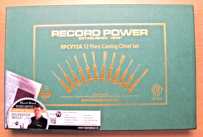 Record Power RPCV12A 12 Piece Carving Tool Set with DVD and Booklet - MagsTag