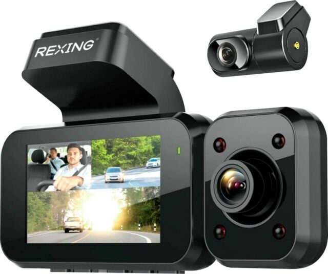 Rexing - V5 Plus 3 - Channel 4K Dash Cam 3" LCD Voice Control, Wi - Fi GPS Open Box - MagsTag