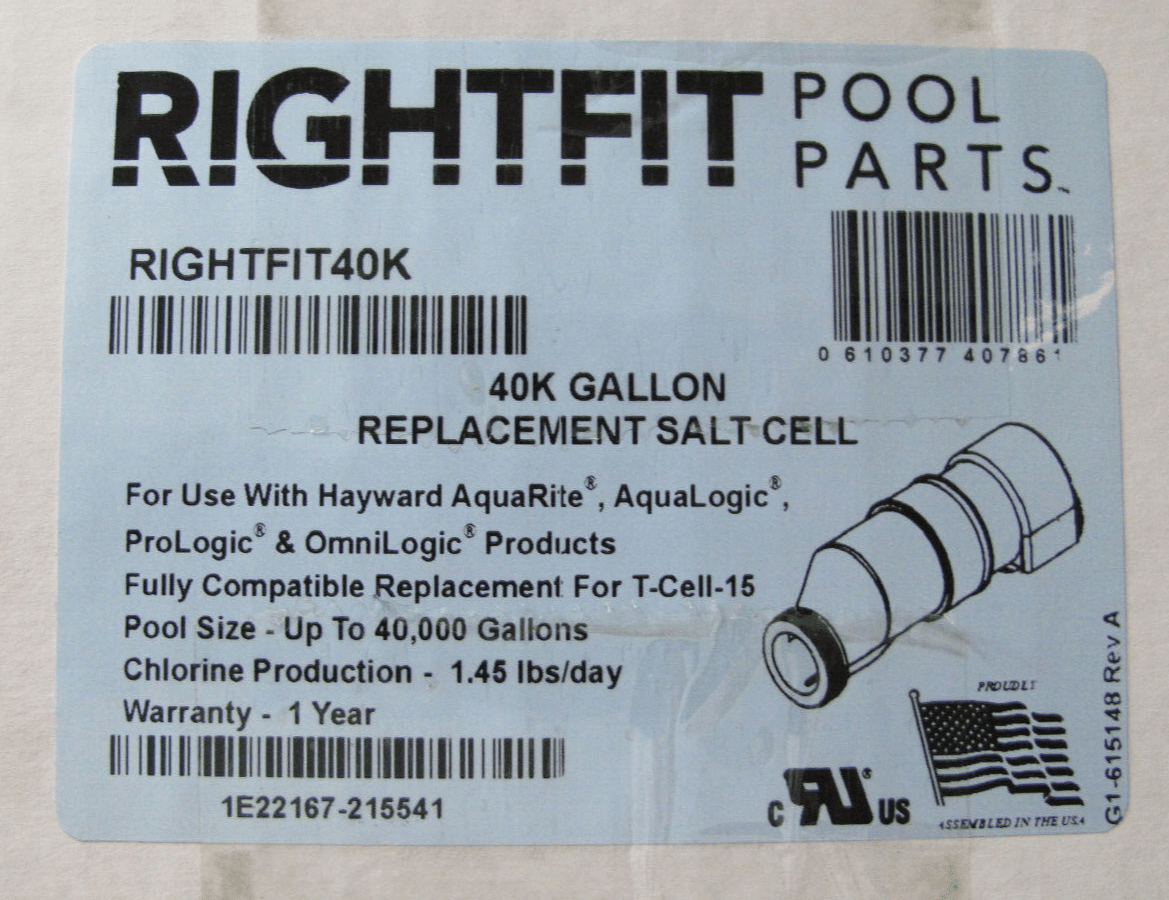 Rightfit Hayward AquaRite Replacement Turbo Salt Cell T - Cell 15 40000 Gallons - MagsTag