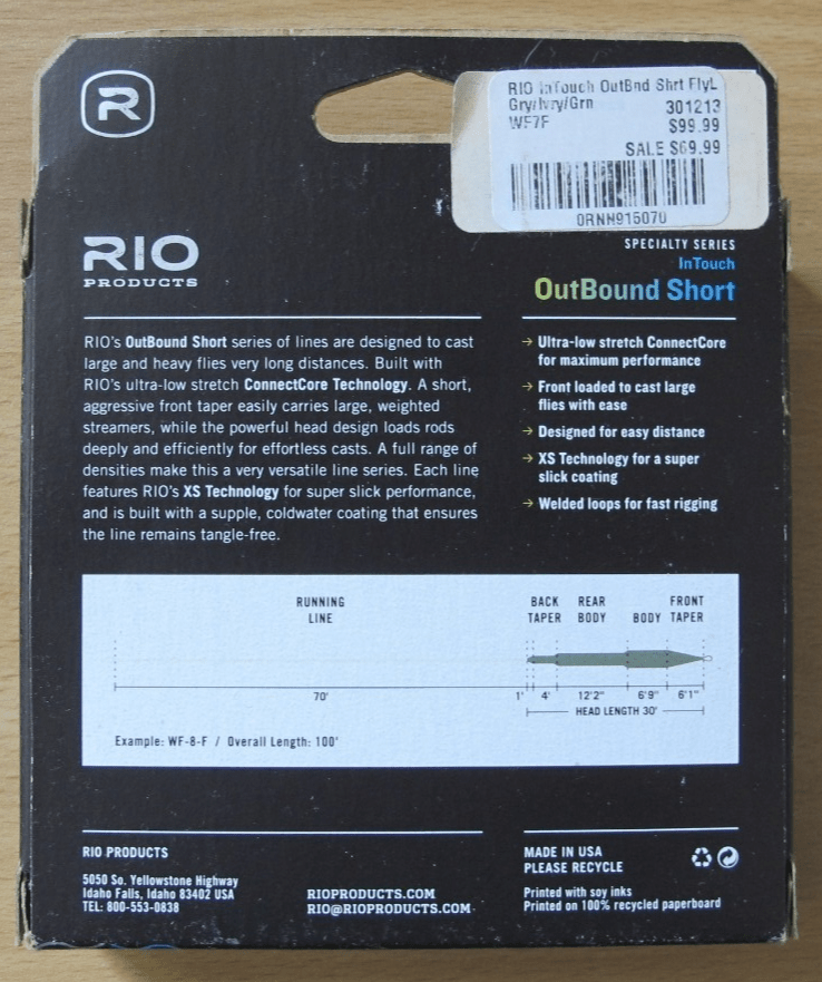 Rio WF7F/I Intouch Outbound Short F I Fly Line freshwater saltwater unused - MagsTag