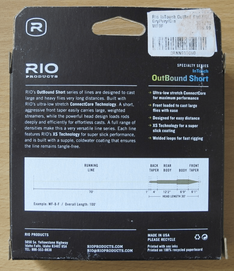 Rio WF9F/I Intouch Outbound Short F I Fly Line freshwater saltwater unused - MagsTag