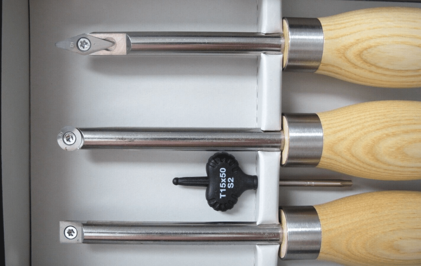 Rockler Mini Ergonomic Carbide Turning 3 Piece Set Woodworking Tools Unused - MagsTag