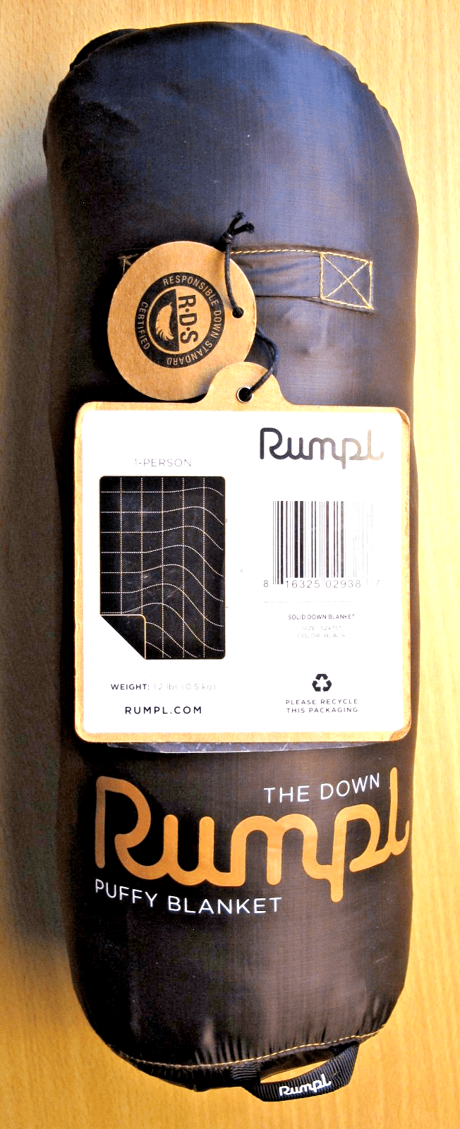 Rumpl Puffy 1 - Person Blanket Ultra - warm 600 fill duck down 52x75" - MagsTag