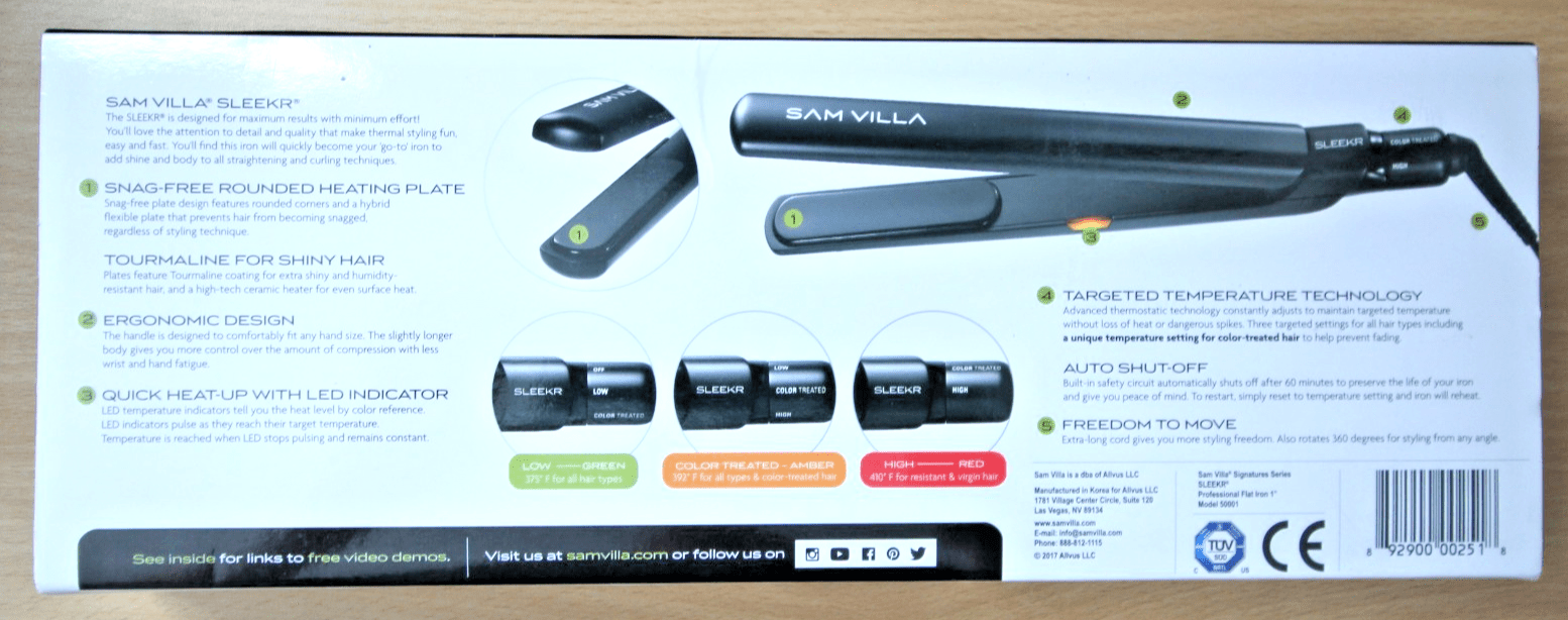 Sam Villa SLEEKR Professional Ceramic Ionic Flat Iron Hair Straightener Unused - MagsTag
