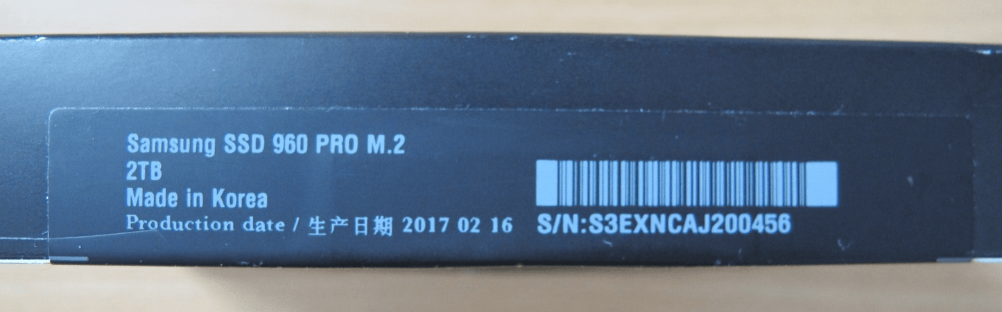 Samsung 960 PRO Series - 2TB PCIe NVMe - M.2 Internal SSD (MZ - V6P2T0BW) Unused - MagsTag